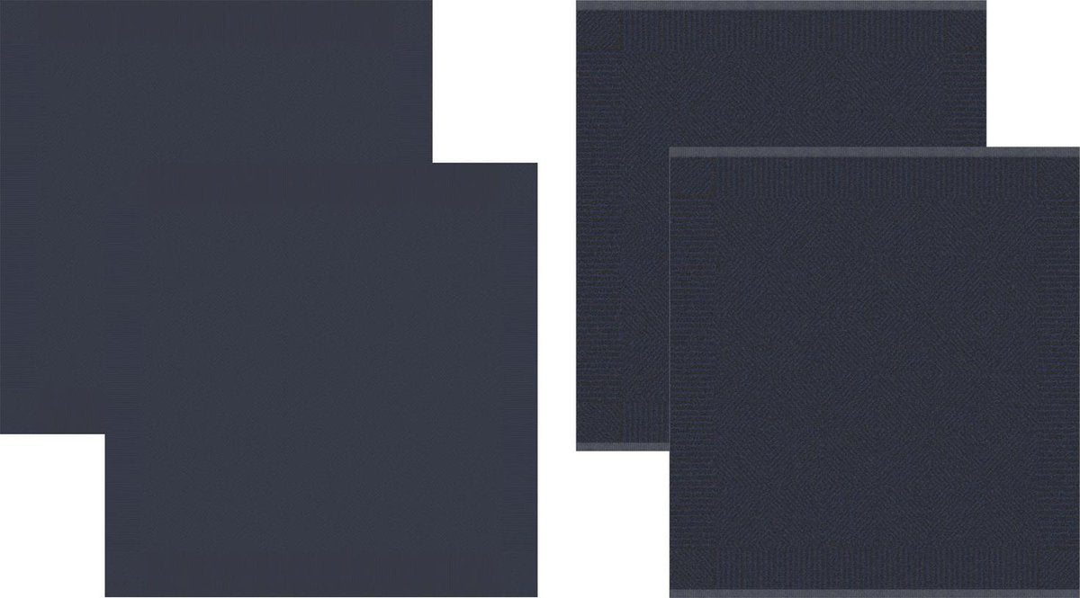 DDDDD Cisis - 2x Theedoek & 2x Keukendoek - Navy