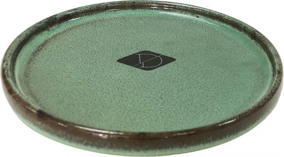D&D Jasper kat eetschaal green Groen 13x13x2