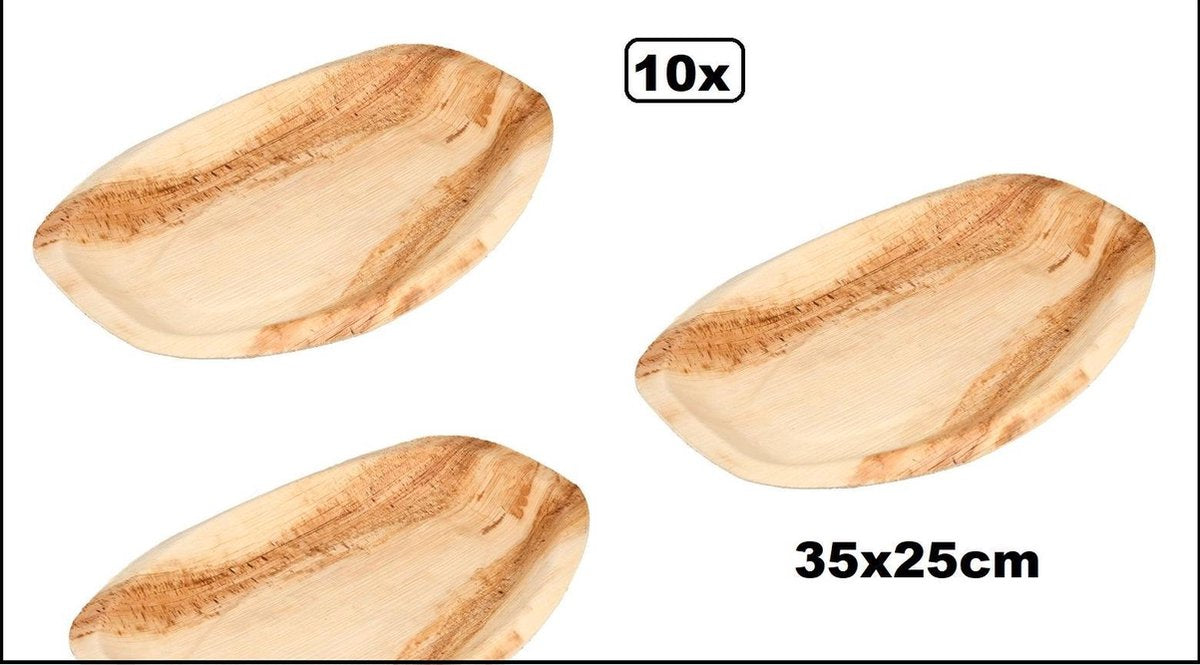 10x BIO Cateringschaal palmblad 35x25cm - Next generation catering schaal palmblad 100% composteerbaar