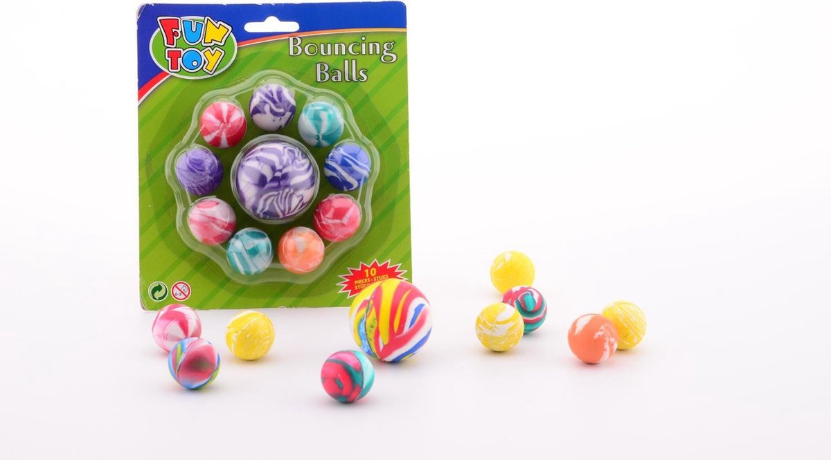 Funtoy 10 stuiterballen op kaart