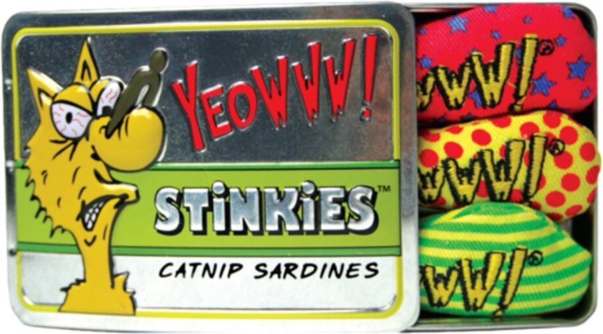 Yeowww Stinkies Catnip Sardientjes in Blik 3 stuks