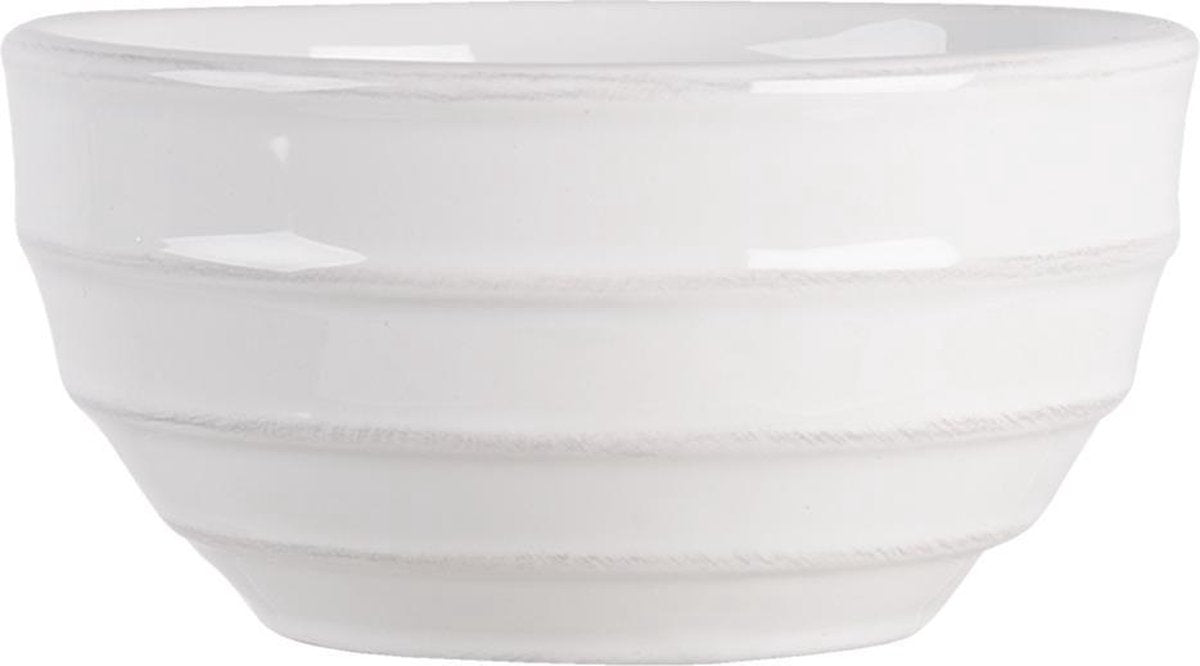 Clayre & Eef Soepkom Ø 15*7 cm Beige Keramiek Strepen Rond Serveerkom Kommen Rijstkom