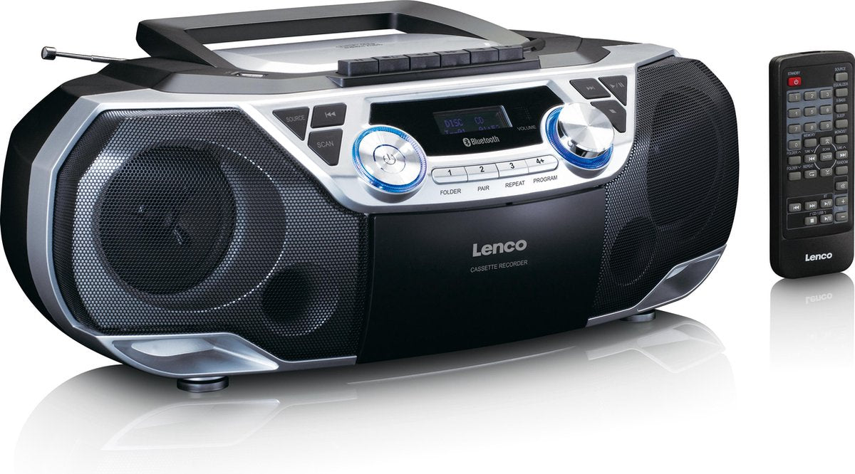 Lenco SCD-120SI - Draagbare radio CD-speler met bluetooth - Zilver