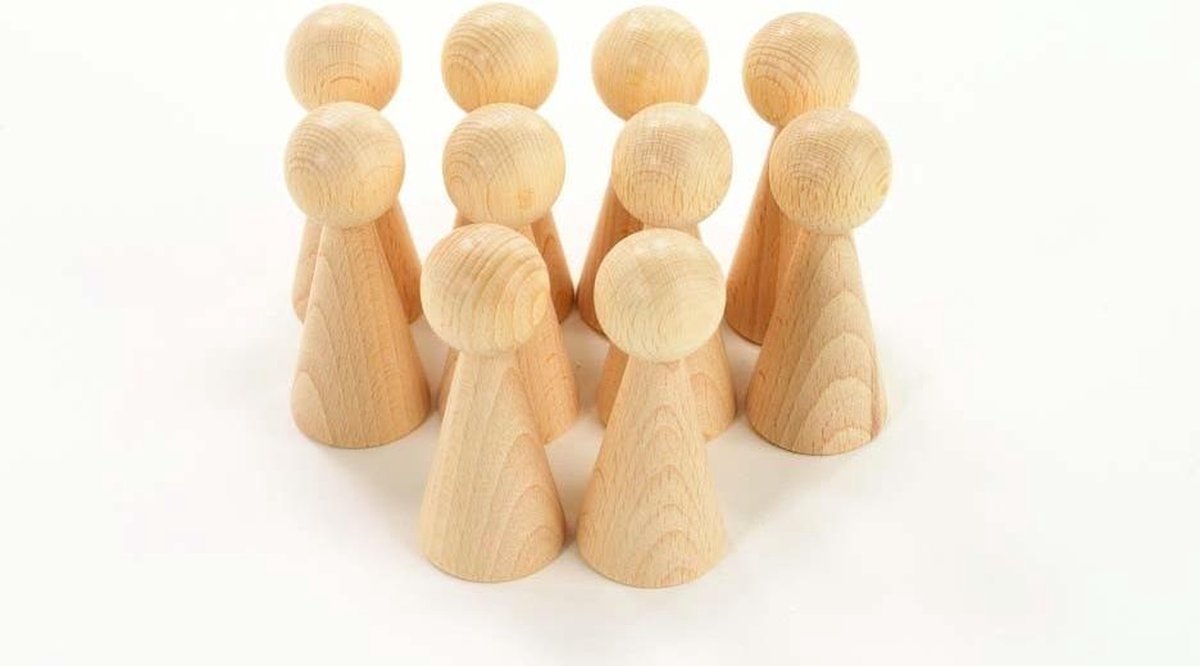 Houten Conische Kegels  - Set van 10