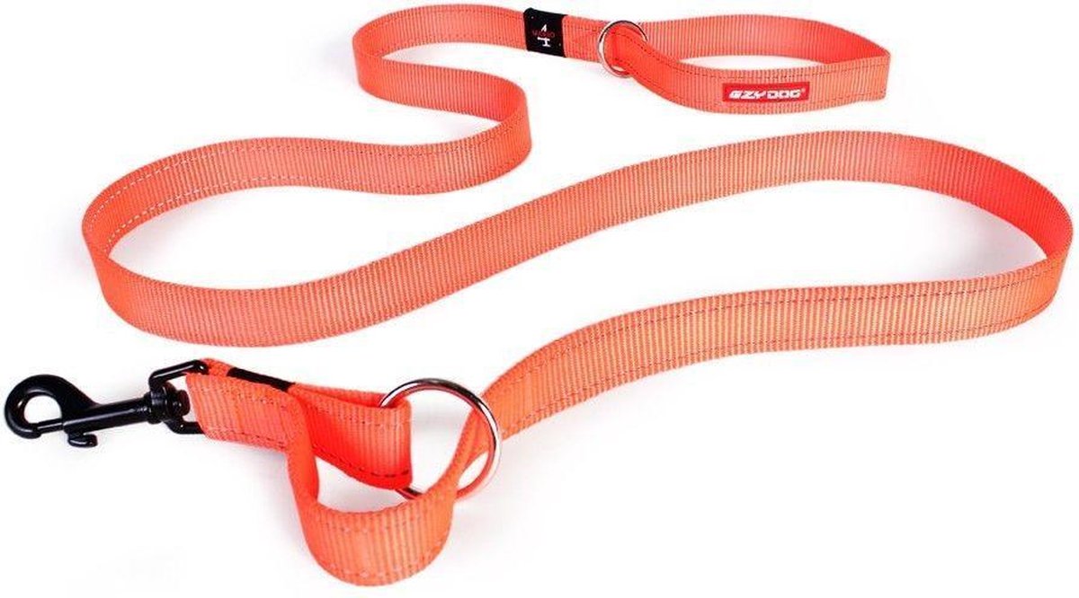 EzyDog Vario 4 - Hondenlijn / riem - 25mm breed - Oranje