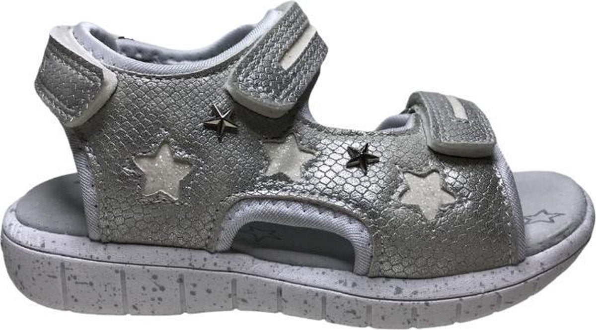 Lumberjack velcro witte sterren meisjes sandalen Spongy silver mt 25