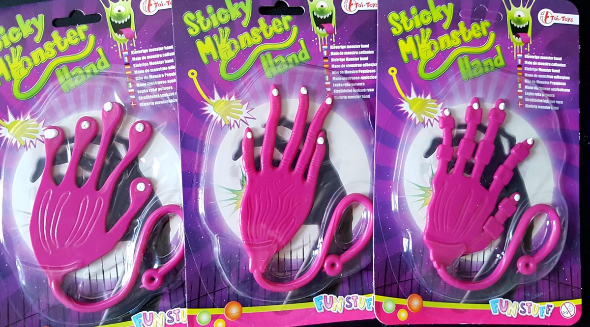 Sticky Monster hand Roze