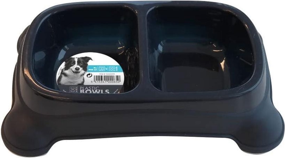 M-pets Voer- En Drinkbak 2 X 650 Ml Blauw
