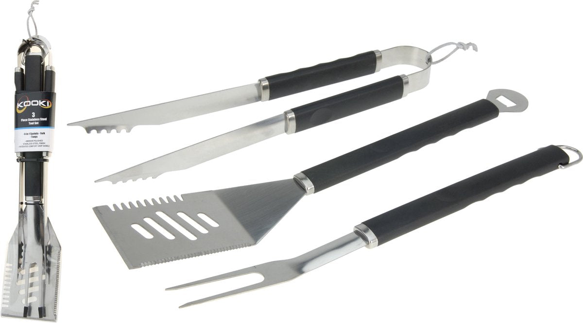 KOOKI • 3-delige barbeque bestek set.