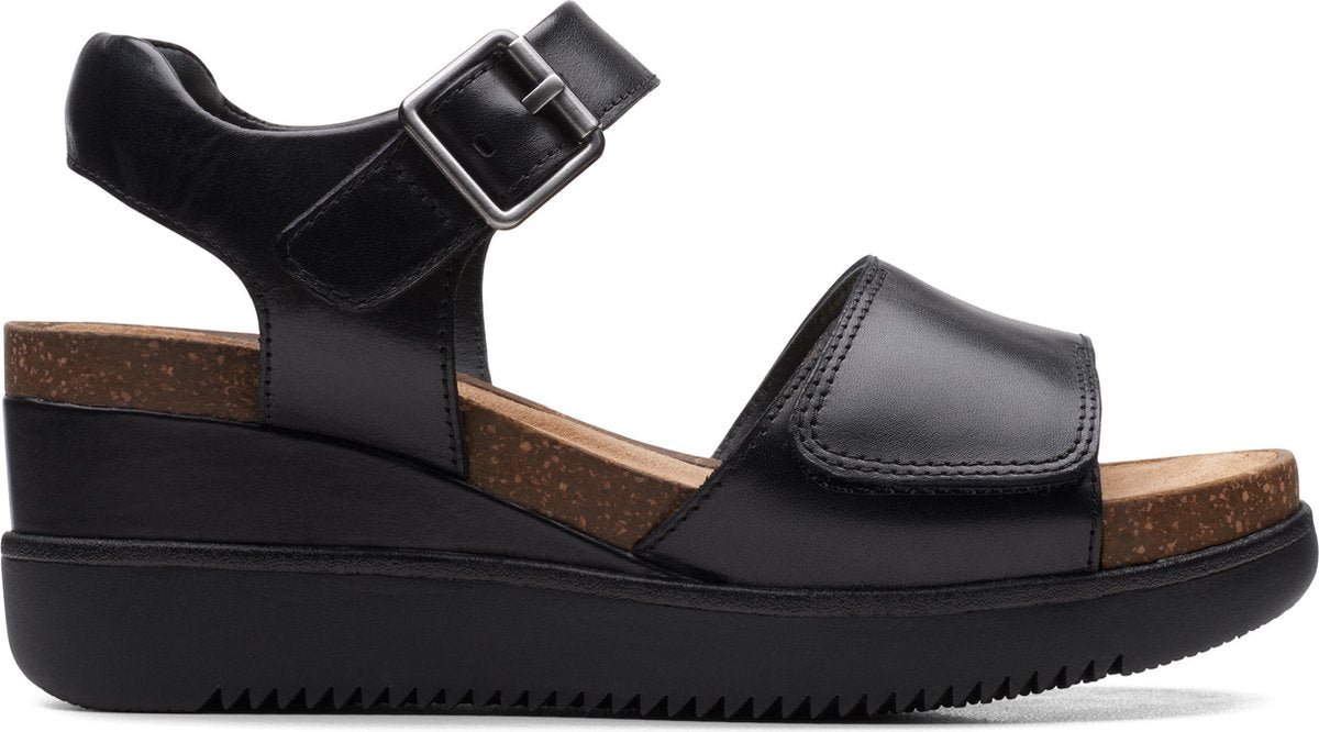 Clarks - Dames schoenen - Lizby Strap - D - black leather - maat 42