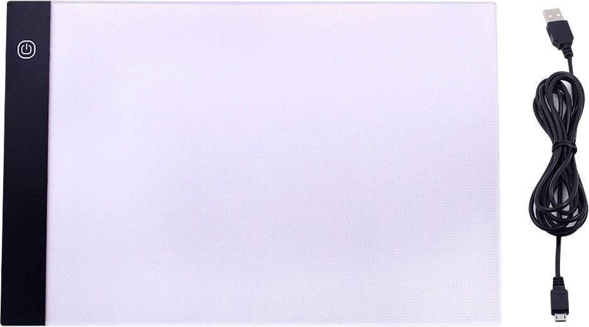 Lightpad  - lichtbord - tekeningen overtrekken -diamond painting - dimbaar - 3 standen - met usb kabel