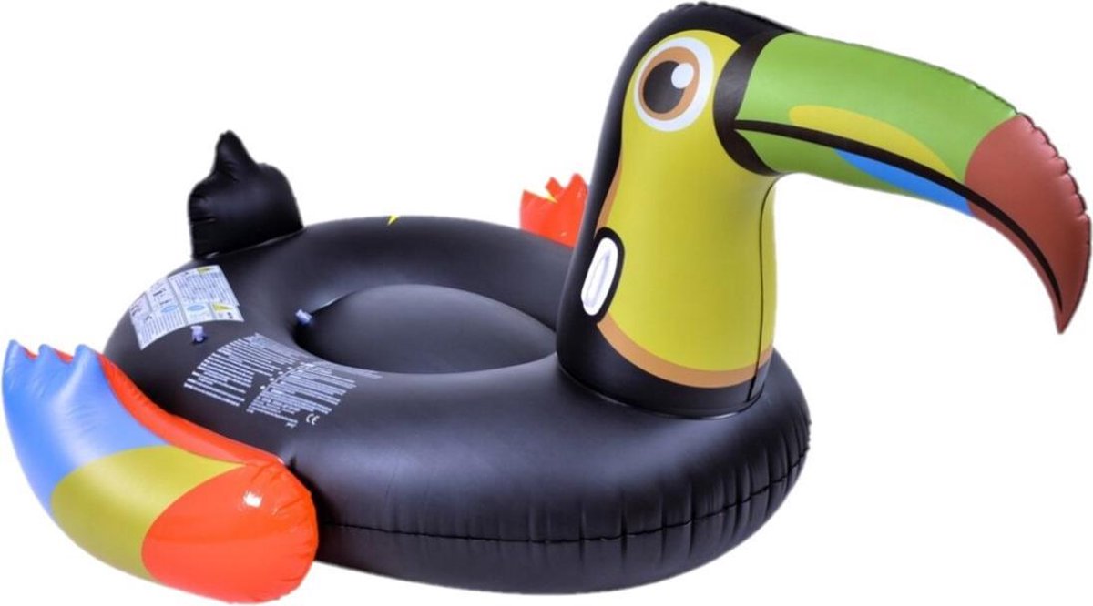 Opblaasbare zwembad luchtbed/ride-on dieren toekan 208 x 156 cm - Zwembad speelgoed dieren