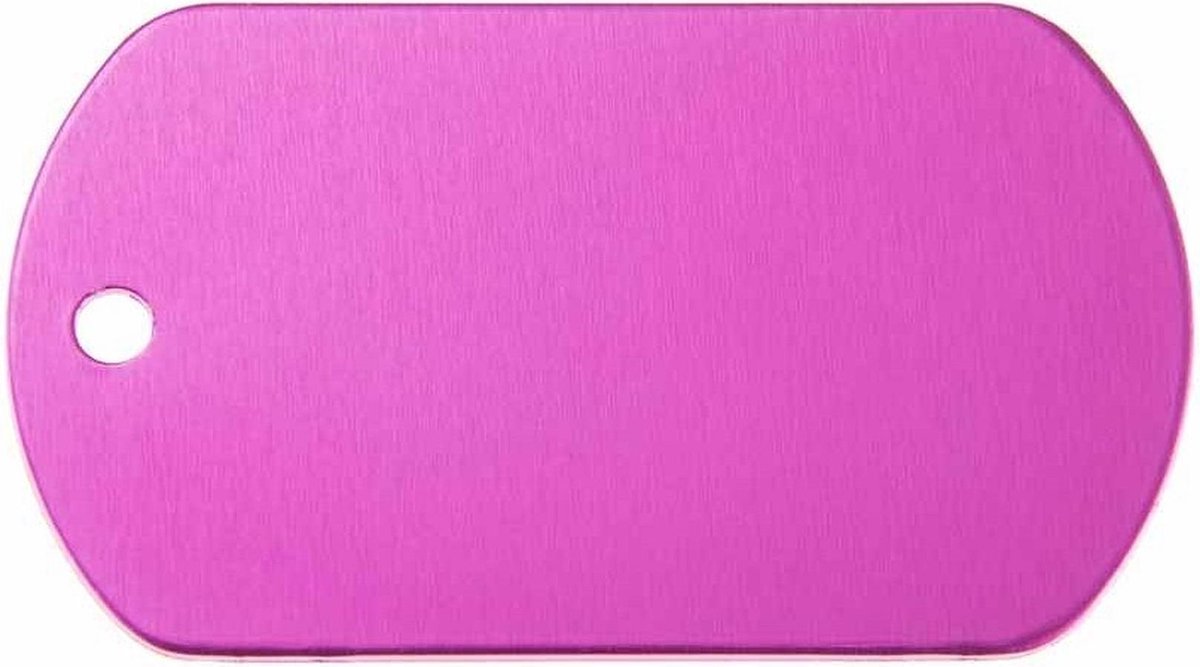 Hondenpenning Militair ID-label roze - military tag | 1 zijde graveren | 40x28 mm
