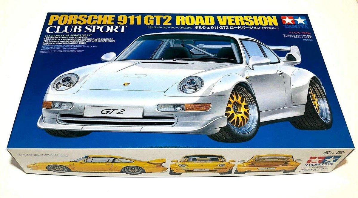 Tamiya 300024247 Porsche 911GT2 Club Sport/Straßenversion Auto (bouwpakket) 1:24