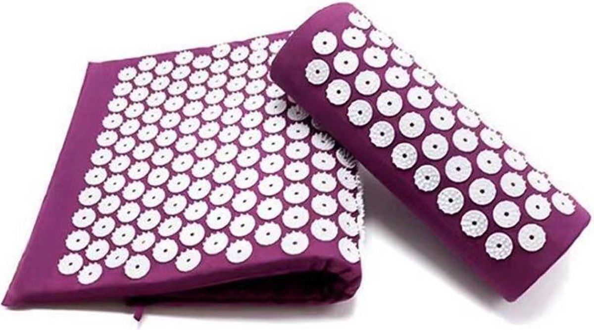Nixnix - Acupressuur mat - Paars - Inclusief kussen - Massage mat - Acupunctuur