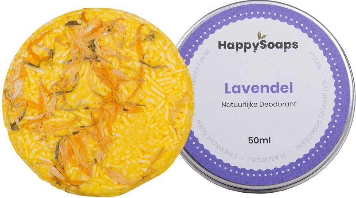 SET HappySoaps Natuurlijke deodorant LAVENDEL & Shampoo Bar CHAMOMILE|Vegan