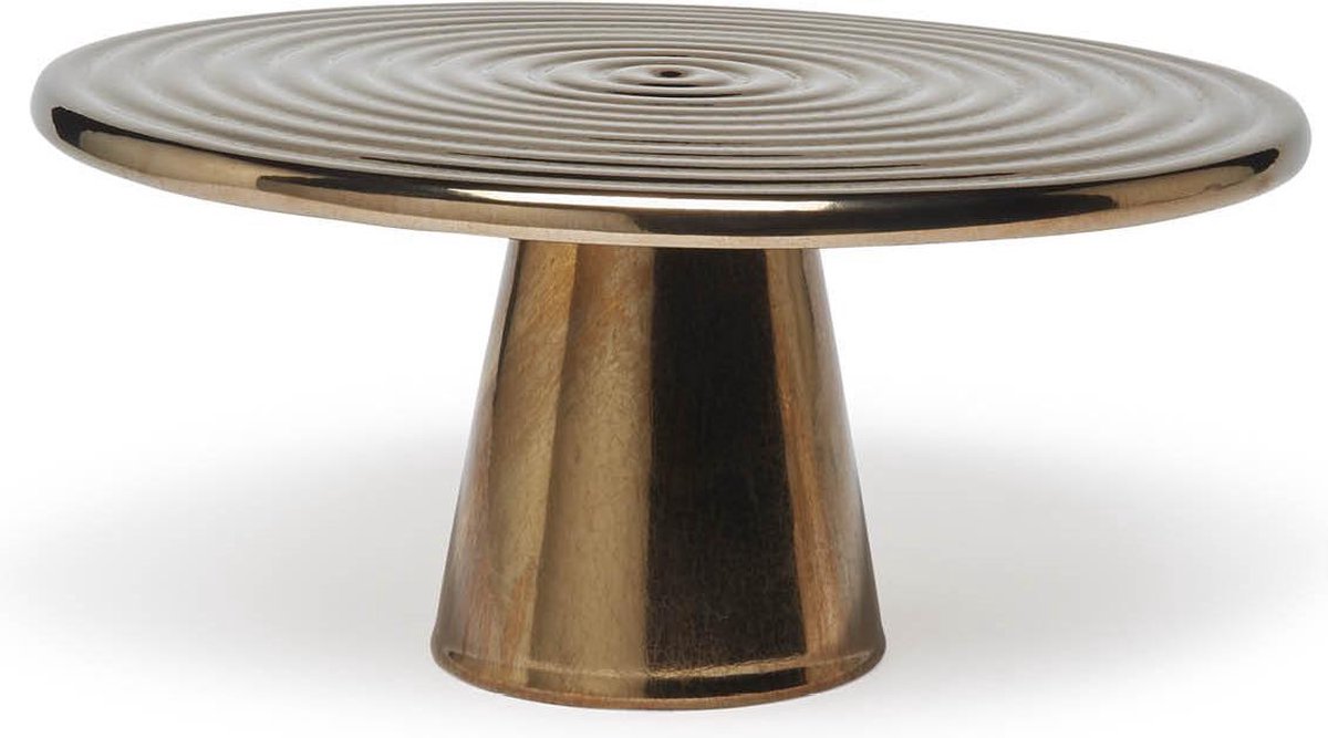 Dutchdeluxes - Presentatieplateau Medium - Keramiek - Platinum - Rond ⌀25 cm x 11