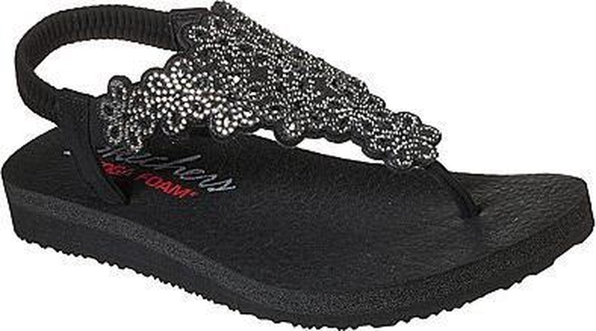 Skechers  - MEDITATION - FLORAL LOVER - Womens - Black Silver - 38
