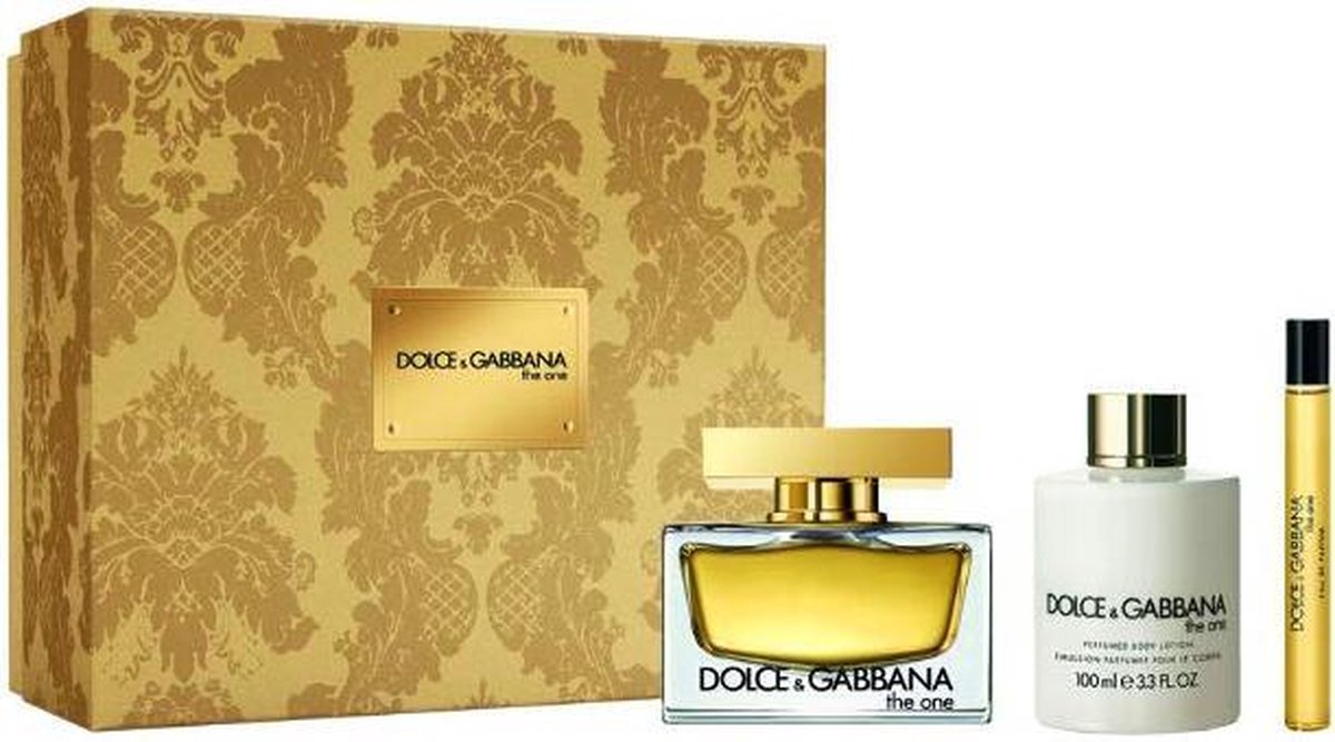 Dolce & Gabbana The One Giftset - 75 ml eau de parfum spray + 10 ml tasspray + 100 ml bodylotion