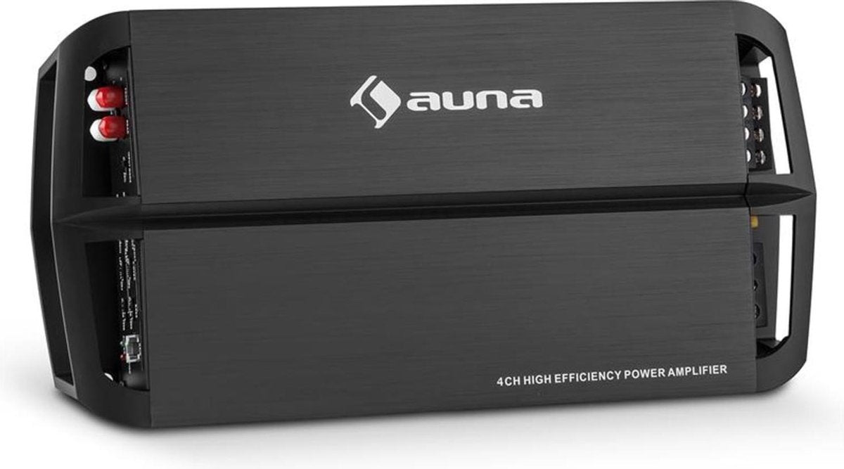 auna AMP490BK 4-kanaals autoversterker 360W klasse A/B versterker afstandsbediening