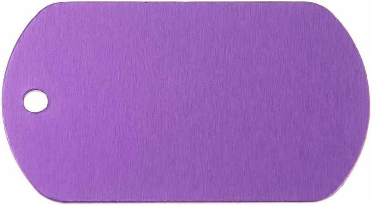Hondenpenning Militair ID-label paars - military tag | 1 zijde graveren | 40x28 mm
