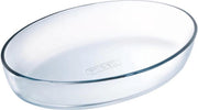 2x Ovale glazen ovenschalen 1 liter 26 x 18 x 6 cm - Ovenschaal/braadslede - Ovenschotel schalen - Bakvorm