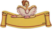 Naambord Ballerina van hout 17