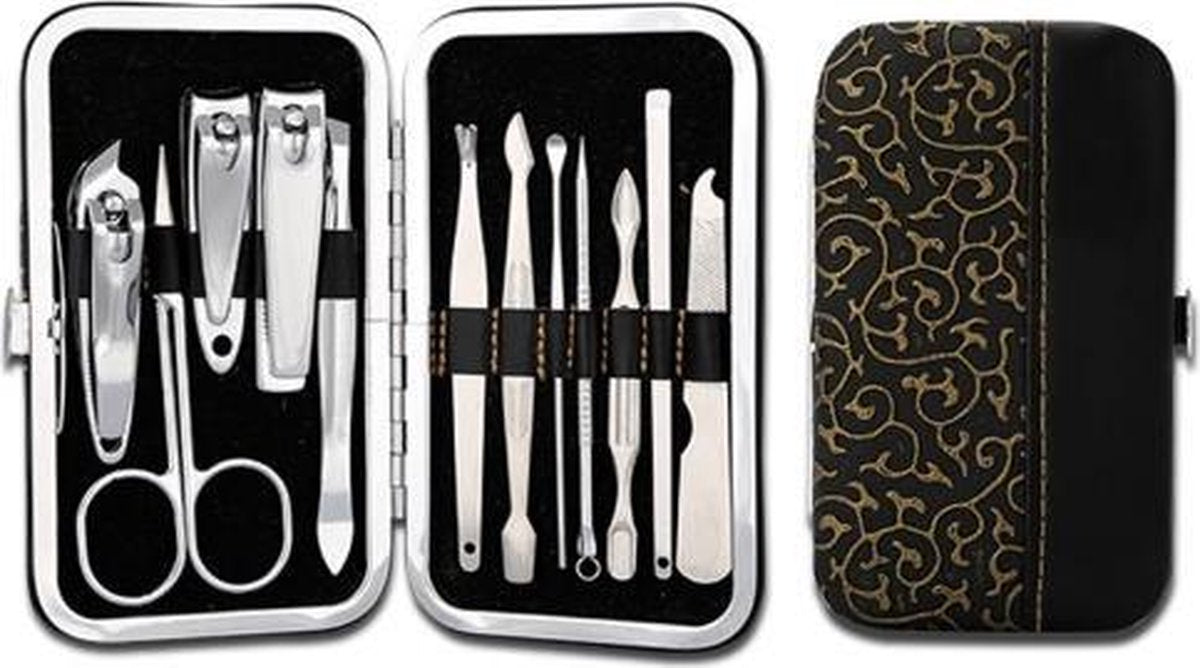 Luxe 7 delig nagelknip set bruin