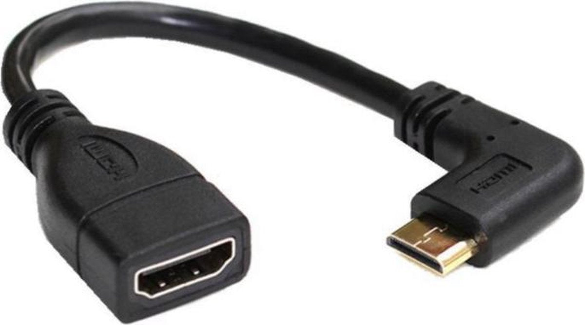 Coretek Mini HDMI - HDMI adapter - 90° haaks naar links - versie 1.4 (4K 30Hz) - 0