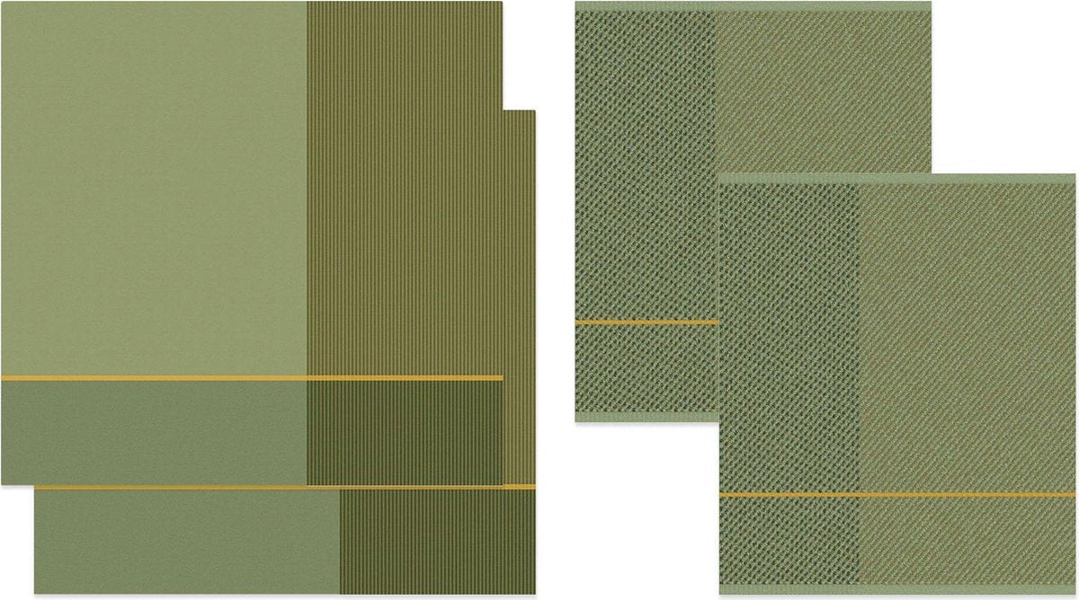 DDDDD Blend - 2x Theedoek & 2x Keukendoek - Olive Green