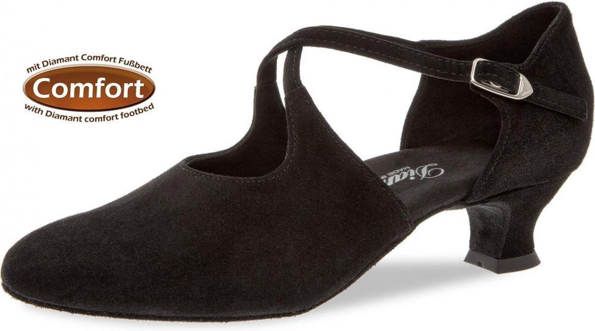 Ballroom Schoenen voor Dames Diamant 052-112-001 – Dansschoenen Stijldansen – Zwart Suède - Maat 40