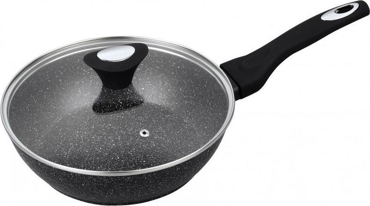 Klausberg 7295 - Wokpan met deksel - Ø24 cm - Marmer/Keramische coating - Alle warmtebronnen - Zwart