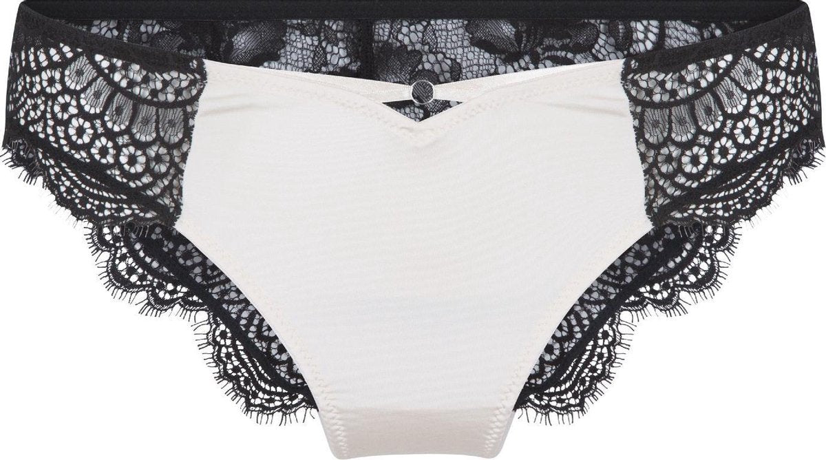 LingaDore Powder Black Slip met kanten achterkant Zwart S