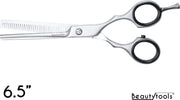 BeautyTools SILVER LINE Uitdunschaar / Effileerschaar Rechtshandig Voor Het Uitdunnen Dik haar - Long Thinner (6.5 Inch) - (RS-1611)