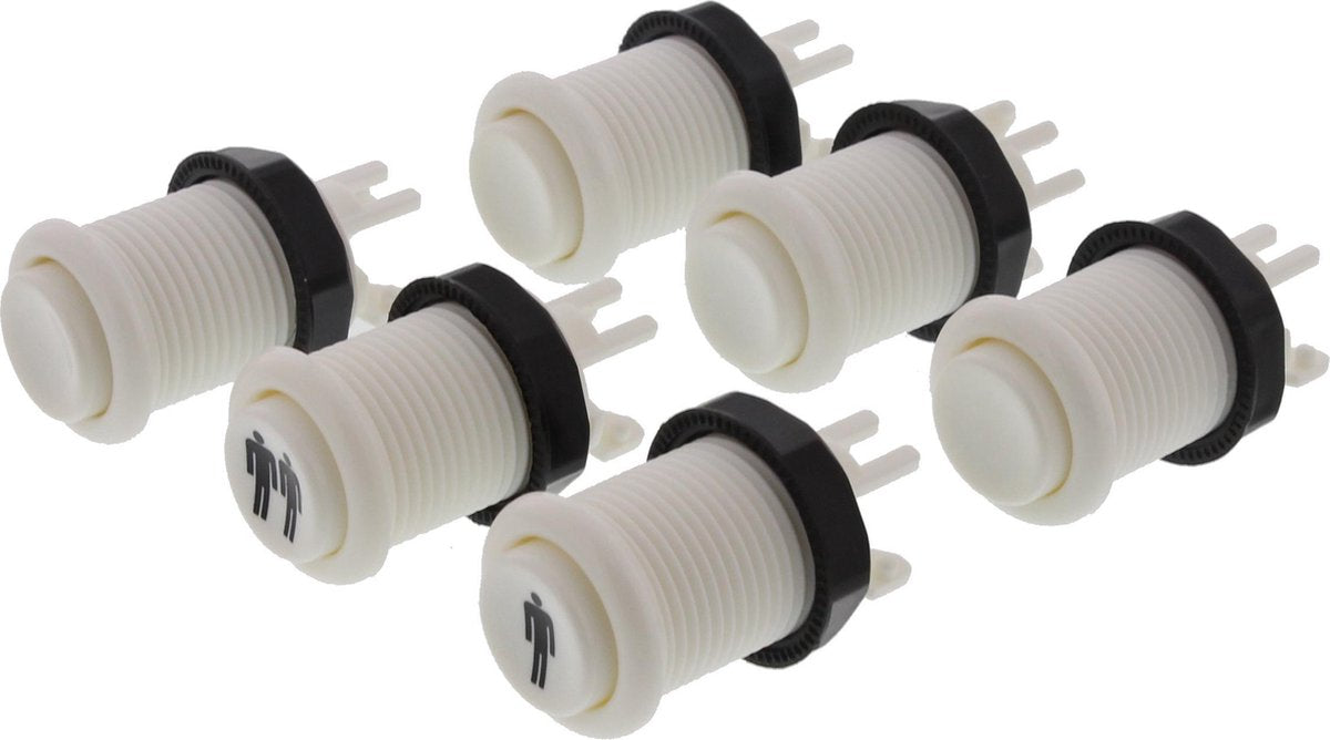 ArcadeWinkel Concave classic arcade service drukknoppen (set van 6 stuks met 7st Zippy 20gr Microswitches)