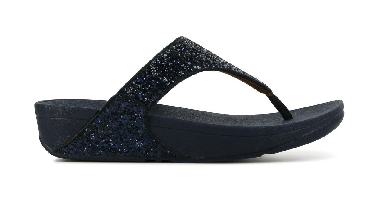 FitFlop Lulu Glitter Dames Slippers - Zwart - Maat 38