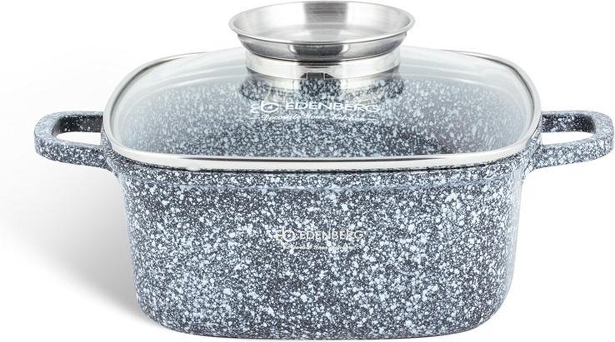 Edënbërg Stonetec Line - Luxe Aluminium Kookpan met Deksel - Ø 20 cm