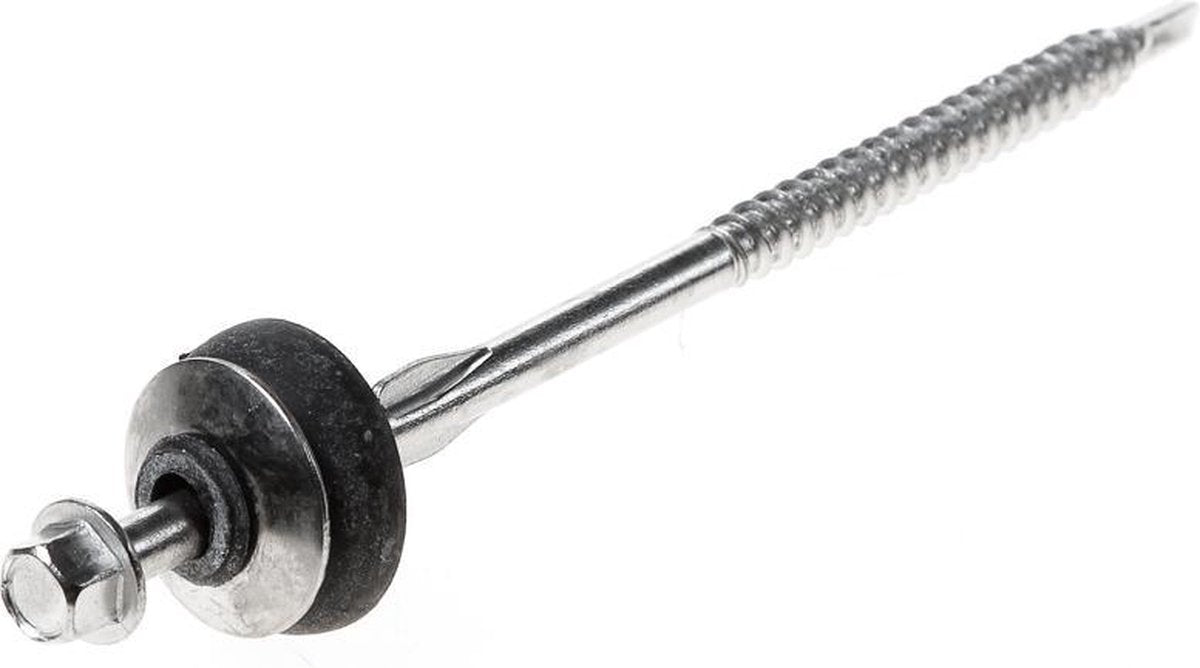 Hoenderdaal Golfplaatbout gemonteerd incl. 2-delige sluitschelp rvs a2 6.5x130mm