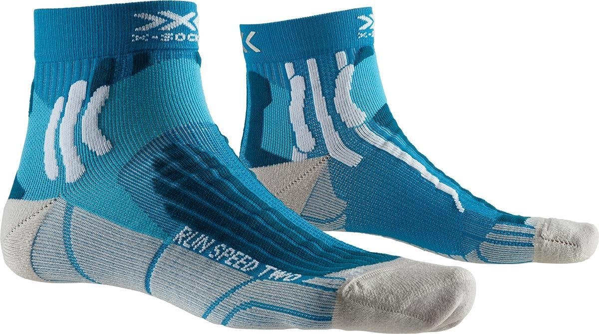 X-socks Hardloopsokken Run Speed Two Unisex Blauw/grijs Mt 42-44