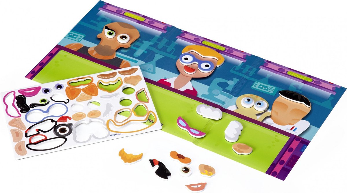 Miniland Leerspel Magnetic - Crazy Faces Junior 38-delig