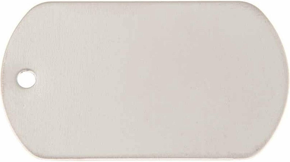 Hondenpenning Militair ID-label RVS - military tag | 1 zijde graveren | 40x28 mm