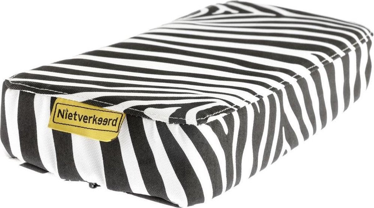 Niet Verkeerd Bagagedragerkussen Zebra 32 X 15 Cm Pvc Zwart/wit