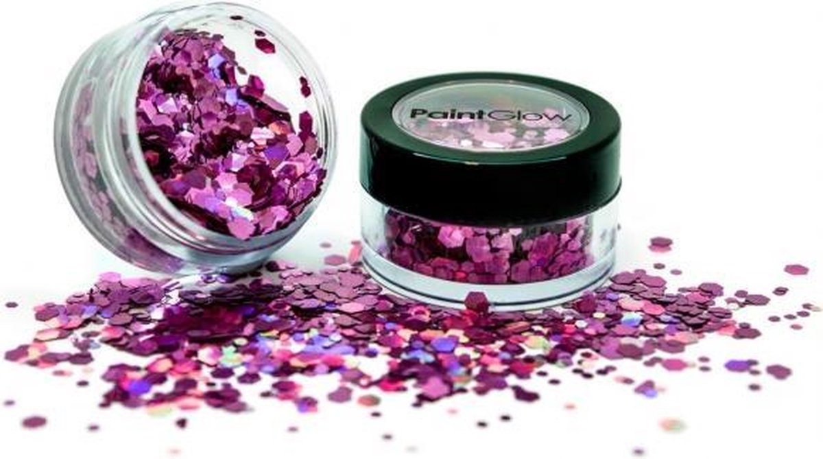 Holografische chunky glitters 3 gram Princess Pink