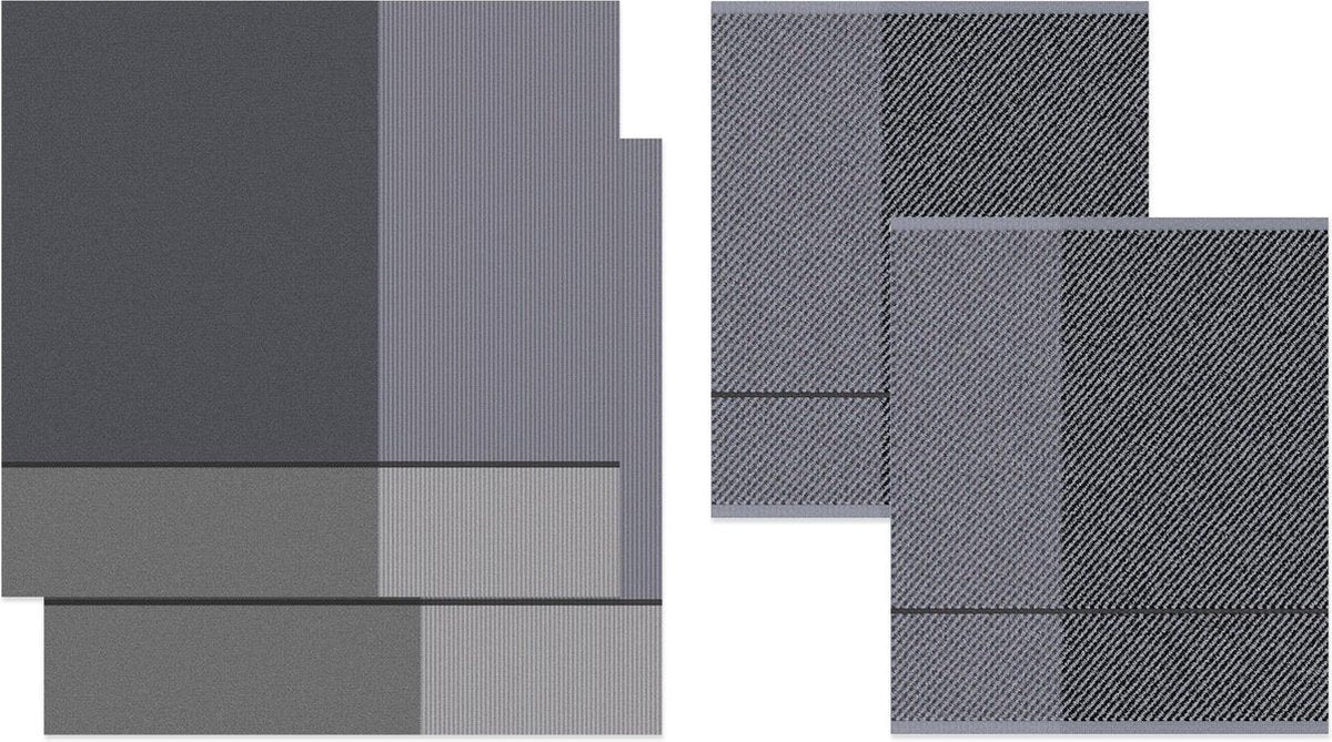 DDDDD Blend - 2x Theedoek & 2x Keukendoek - Dove Grey