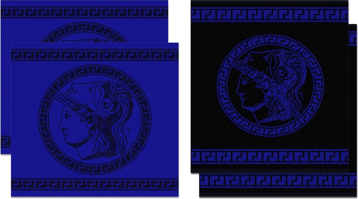 DDDDD Minerva - Thee- en Keukendoeken Set - Blue - 2 x 2 Stuks