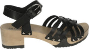 Softclox S3470 PAMINA - Volwassenen Platte sandalenDames Sandalen - Kleur: Zwart - Maat: 37
