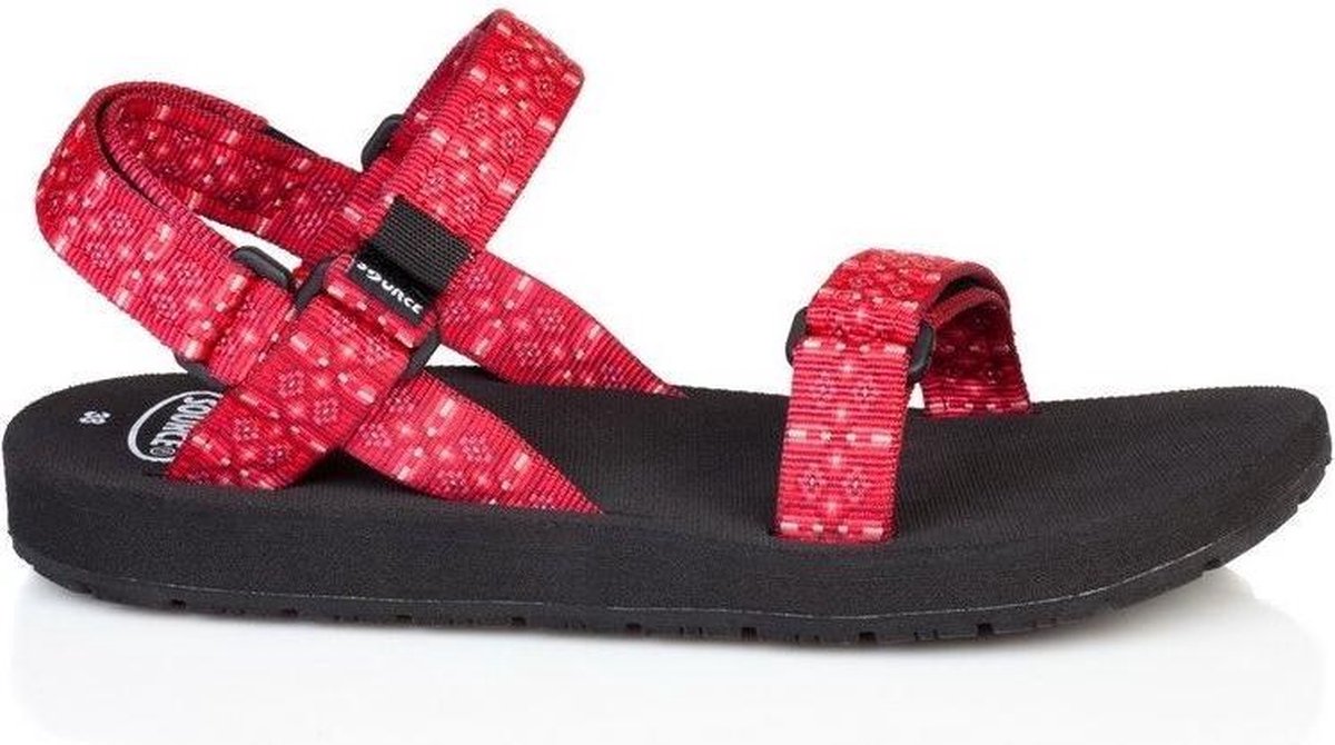 Source Sandalen Dames Eva/polyester Zwart/rood Maat 36