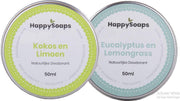 SET HappySoaps Deodorant KOKOS&LIMOEN EN EUCALYPTUS&LEMONGRASS|Natuurlijk