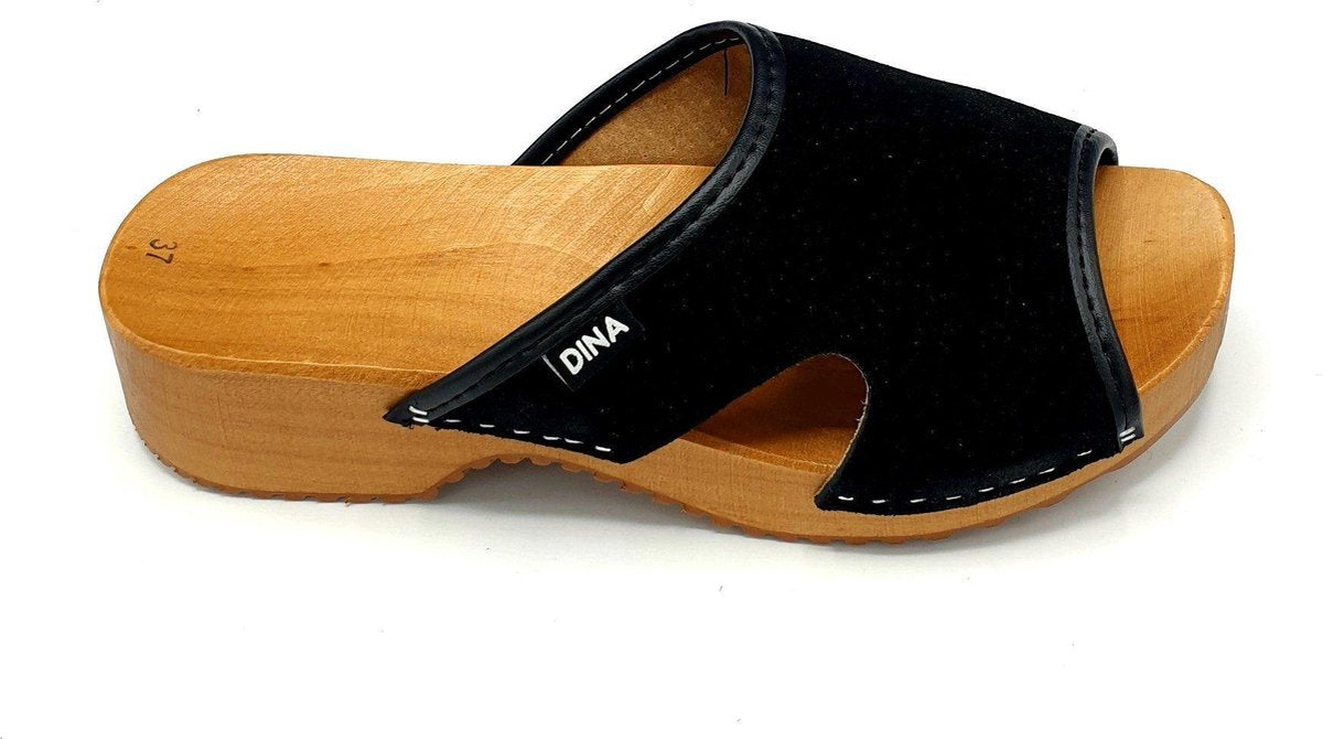 Dina Sandal Black Suede in Swing Vintage Jaren 50 Stijl
