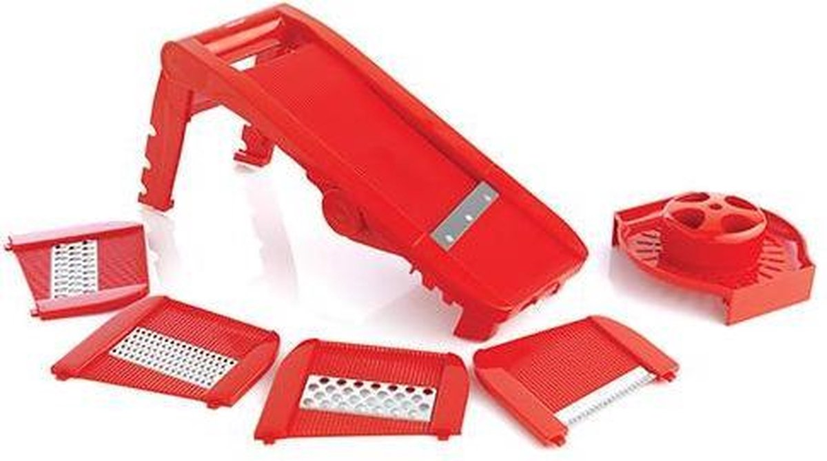 Mastrad Mandoliene - Multifunctioneel - 5 Verschillende snijbladen - Rood